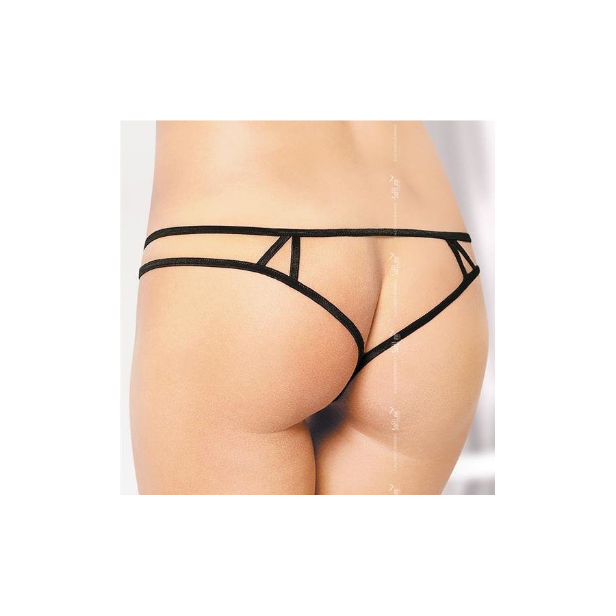 Tanga ouvert  BEGNINA - Noir et rose