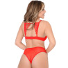 String avec ouverture intime Crotch Hip Rouge