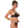 String avec ouverture intime Crotch Hip Noir