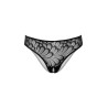 String avec ouverture intime Crotch Hip Noir