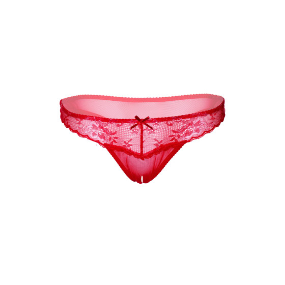 String avec ouverture intime Crotchless Rouge