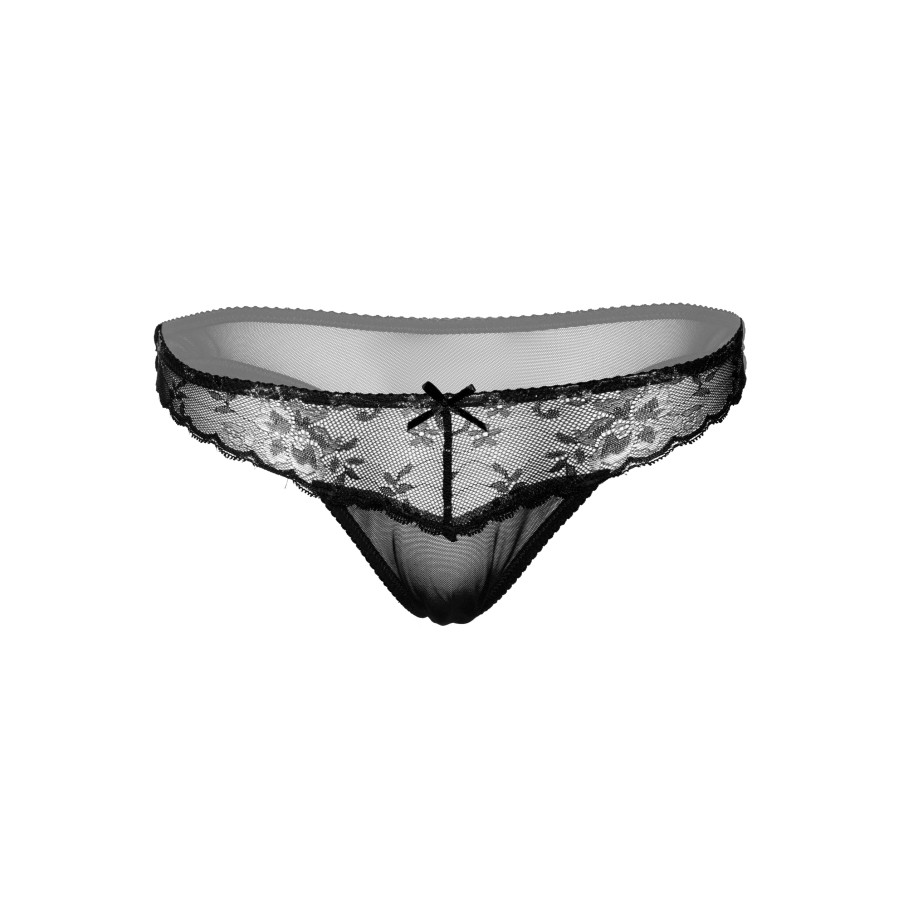 String Sexy Floral Lace Noir
