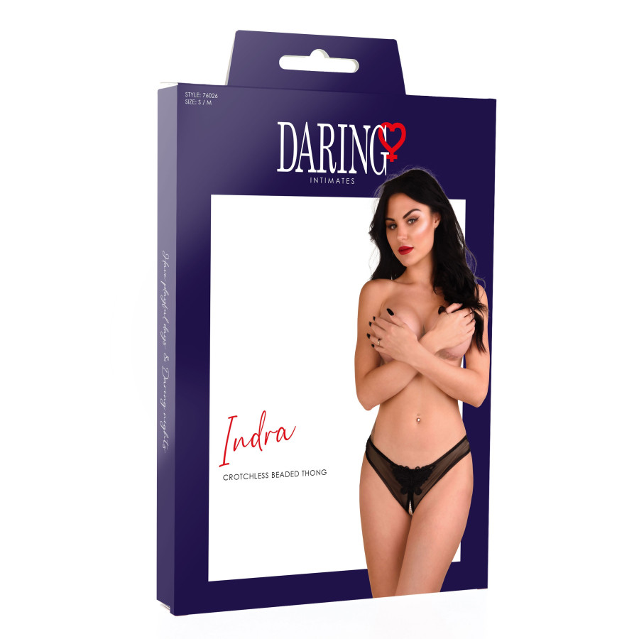 Culotte sexy avec perles Indra Noire
