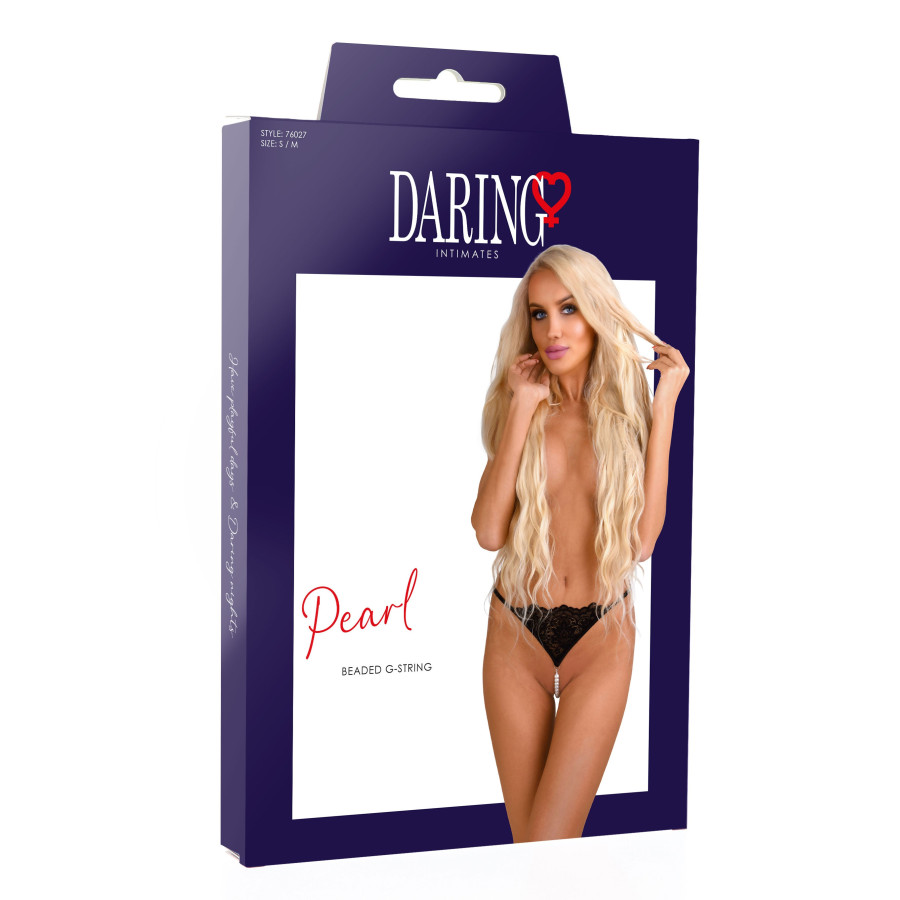 String avec perles Pearl Noir