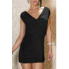 Robe noire dos nu avec ornement