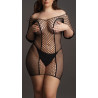 Robe Grande Taille DUO NET SLEEVED - Noir