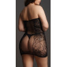 Robe sexy Grande Taille Strapless - Noir