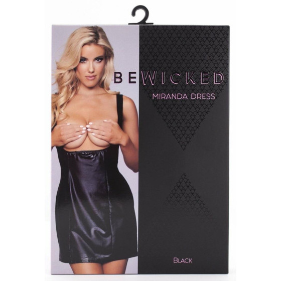 Robe wetlook seins nus Miranda - Noir