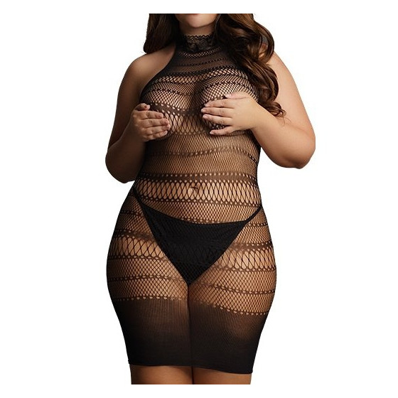 Robe sexy Grande Taille HIGH LACE Noire