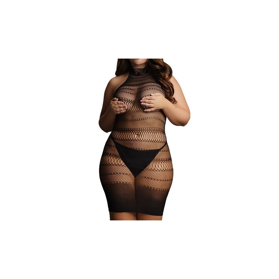 Robe sexy Grande Taille HIGH LACE Noire