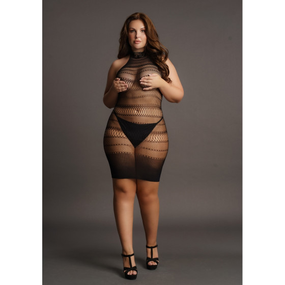 Robe sexy Grande Taille HIGH LACE Noire