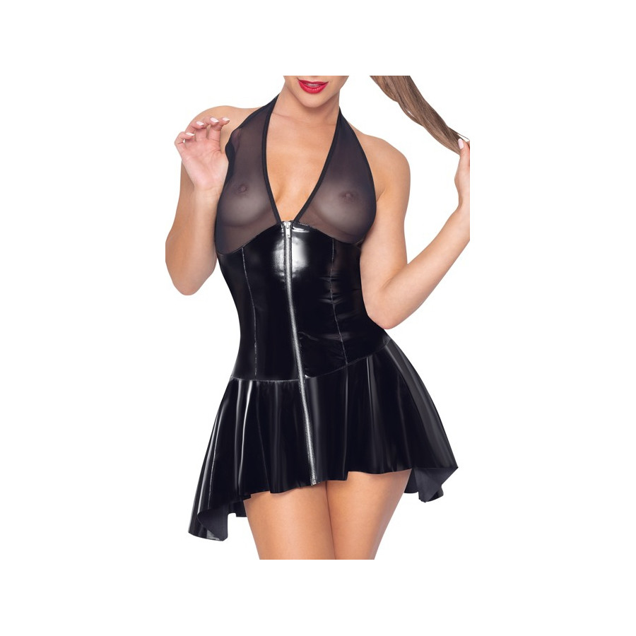 Robe Vinyl Dress Net Noire