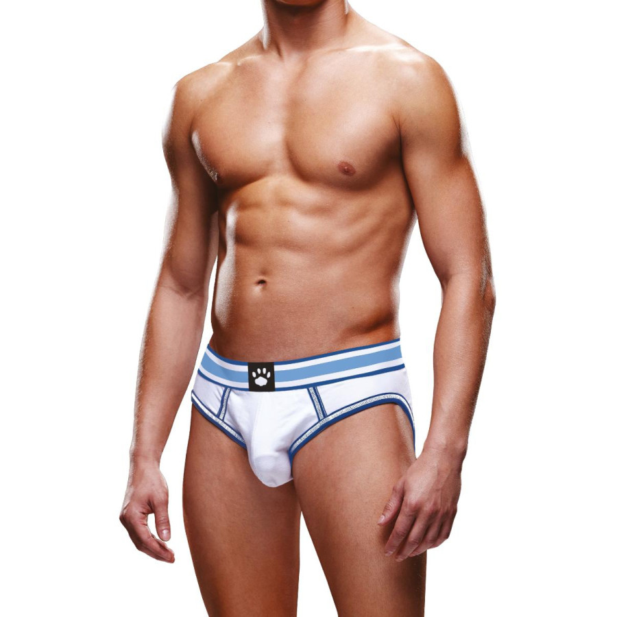 Bottomless Open Brief Prowler Blanc-Bleu ciel