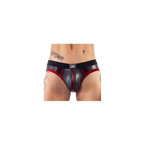 Jockstrap en néoprène Jock Brief Mr B Noir-Rouge