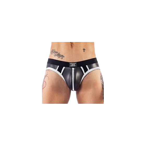 Jockstrap en néoprène Jock Brief Mr B Noir-Blanc