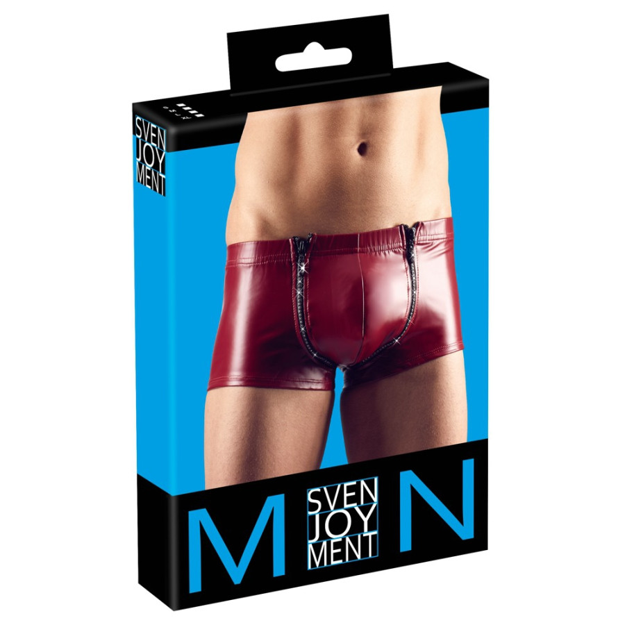 Boxer ZIP STRASS Rouge
