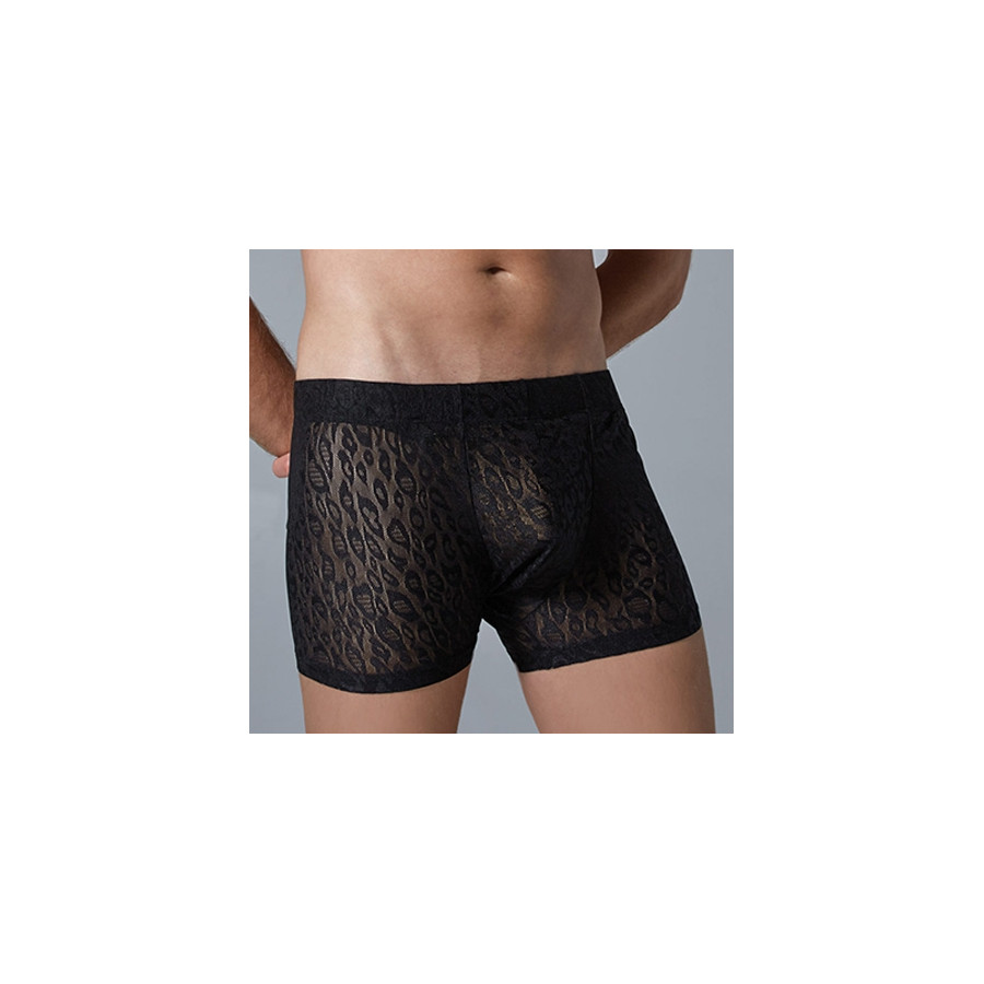 Boxer Dentelle LEOPARD Allure Noir