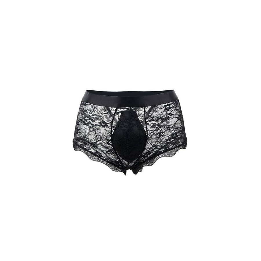 Boxer ouvert en dentelle Lacien Noire
