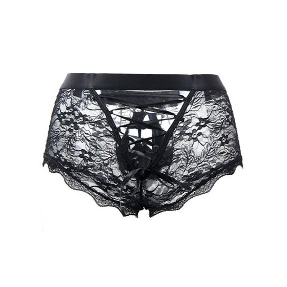 Boxer ouvert en dentelle Lacien Noire