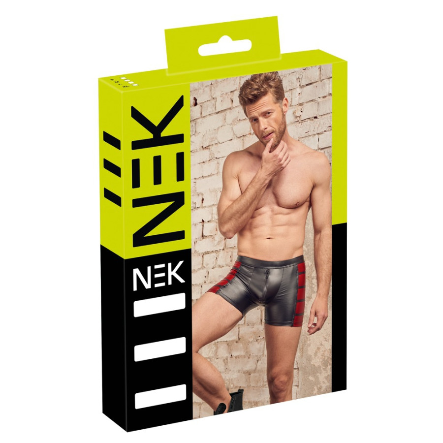 Boxer long VEGA Noir-Rouge