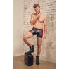 Boxer long VEGA Noir-Rouge