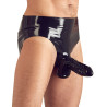 Slip en latex avec étui pénien perlé