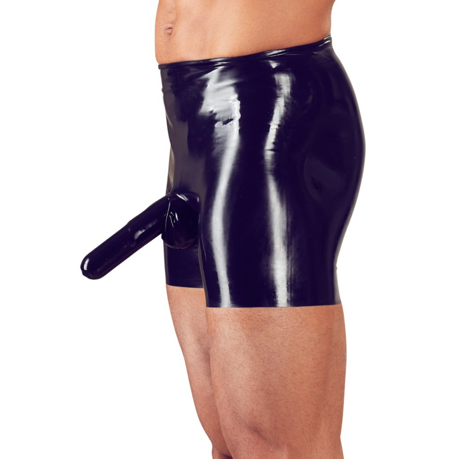 Boxer long en latex avec étuis pénien et anal