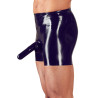 Boxer long en latex avec étuis pénien et anal