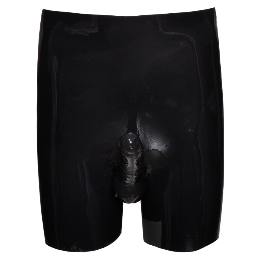Boxer long en latex avec étuis pénien et anal