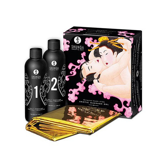 Coffret de masage Corps à corps - Vin Pétillant à la FRAISE 200ml
