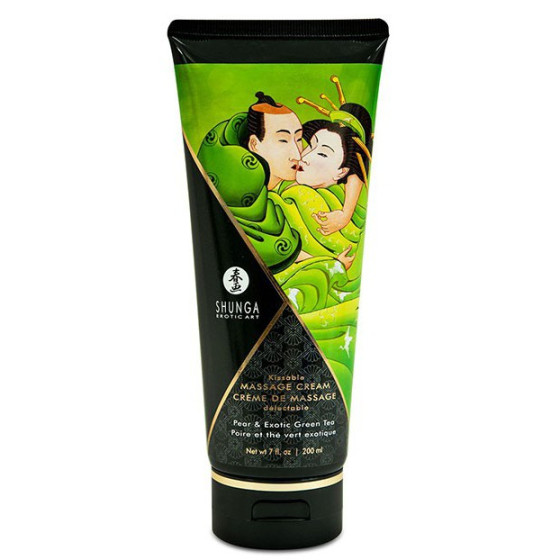 Crème de massage Comestible POIRE et THÉ VERT Exotique - 200ml 