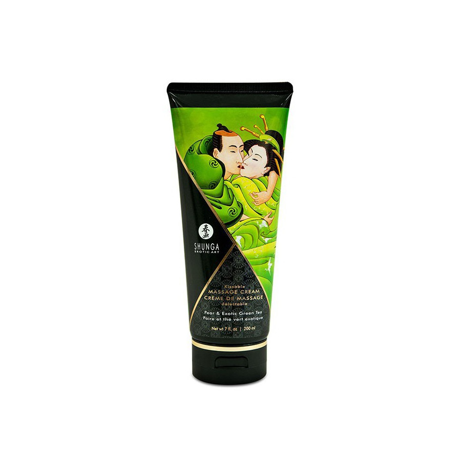 Crème de massage Comestible POIRE et THÉ VERT Exotique - 200ml 