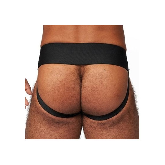 Jockstrap en cuir Mister B Noir-Bleu