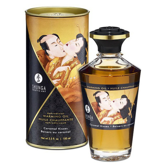 Huile de massage Chauffante Aphrodisiaque - BAISERS AU CARAMEL 100ml