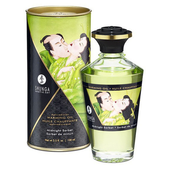 Huile de massage Chauffante Aphrodisiaque - Sorbet de MINUIT 100 mL 