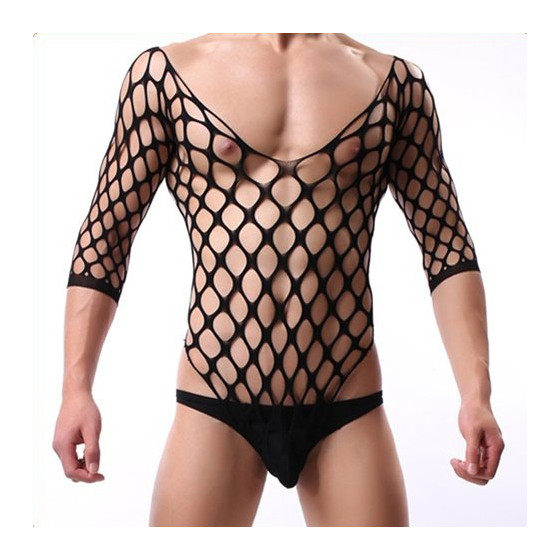 Combi Filet avec Chaussettes Noir
