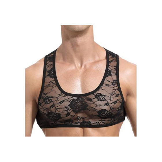 Crop court Dentelle Noir