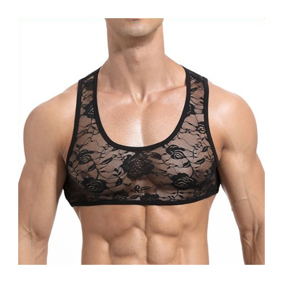 Crop court Dentelle Noir
