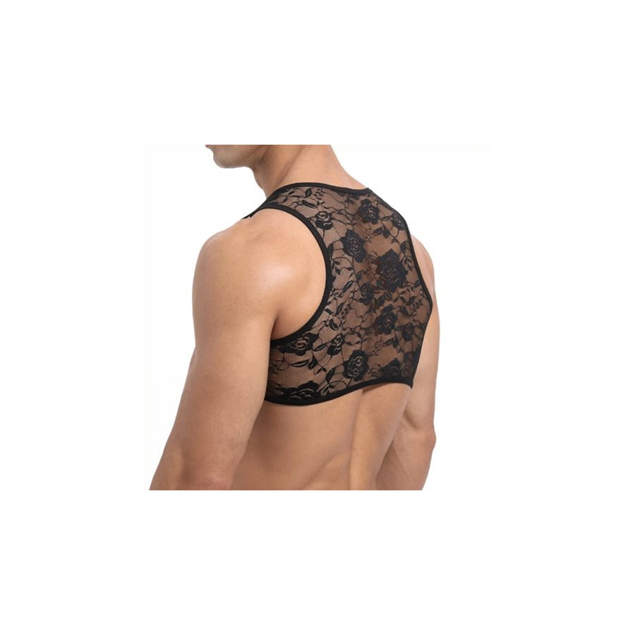 Crop court Dentelle Noir