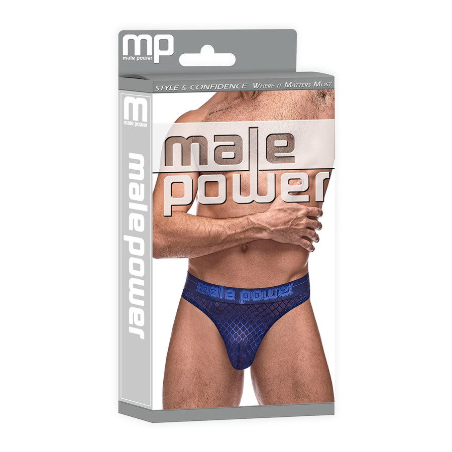 Thong DIAMOND MESH Bleu