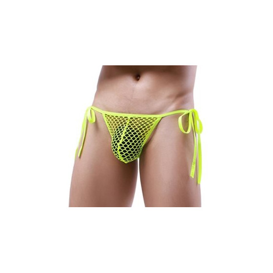 Slip Filet avec Cordons Net Loop Jaune fluo