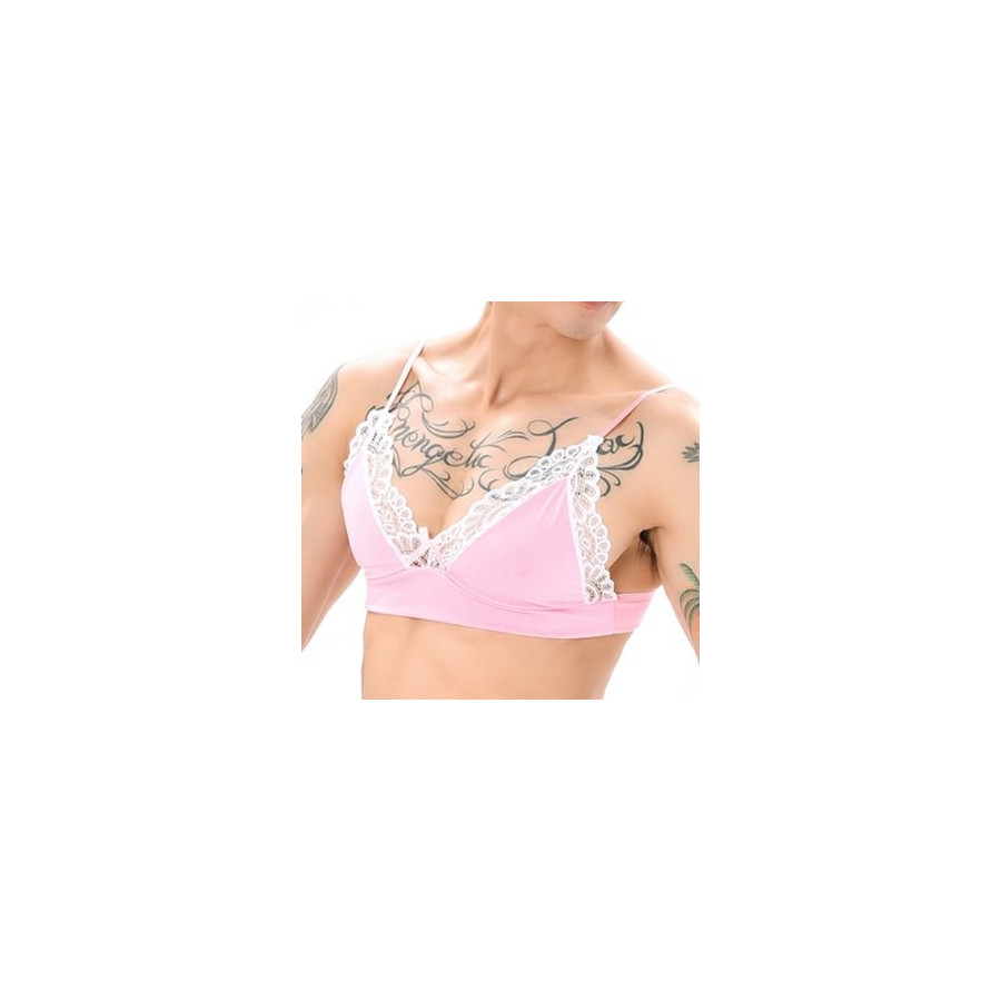 Soutien-Gorge Lace Border Rose-Blanc