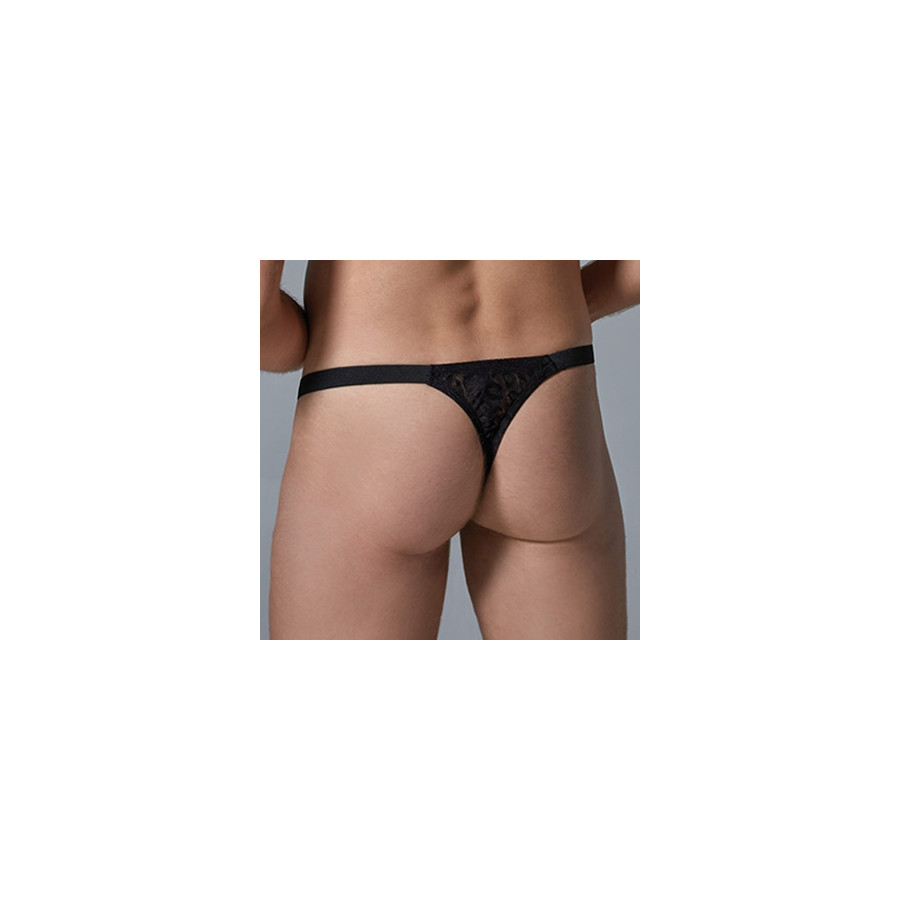 String Dentelle Leopard Allure Noir