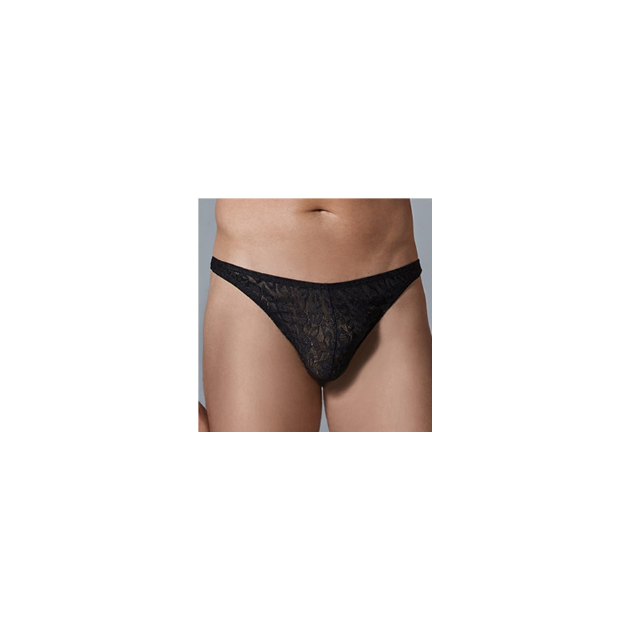 String Dentelle Leopard Allure Noir