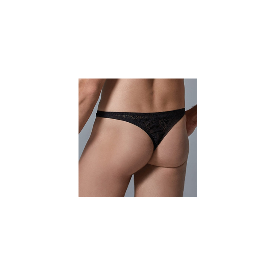 String Dentelle Leopard Allure Noir
