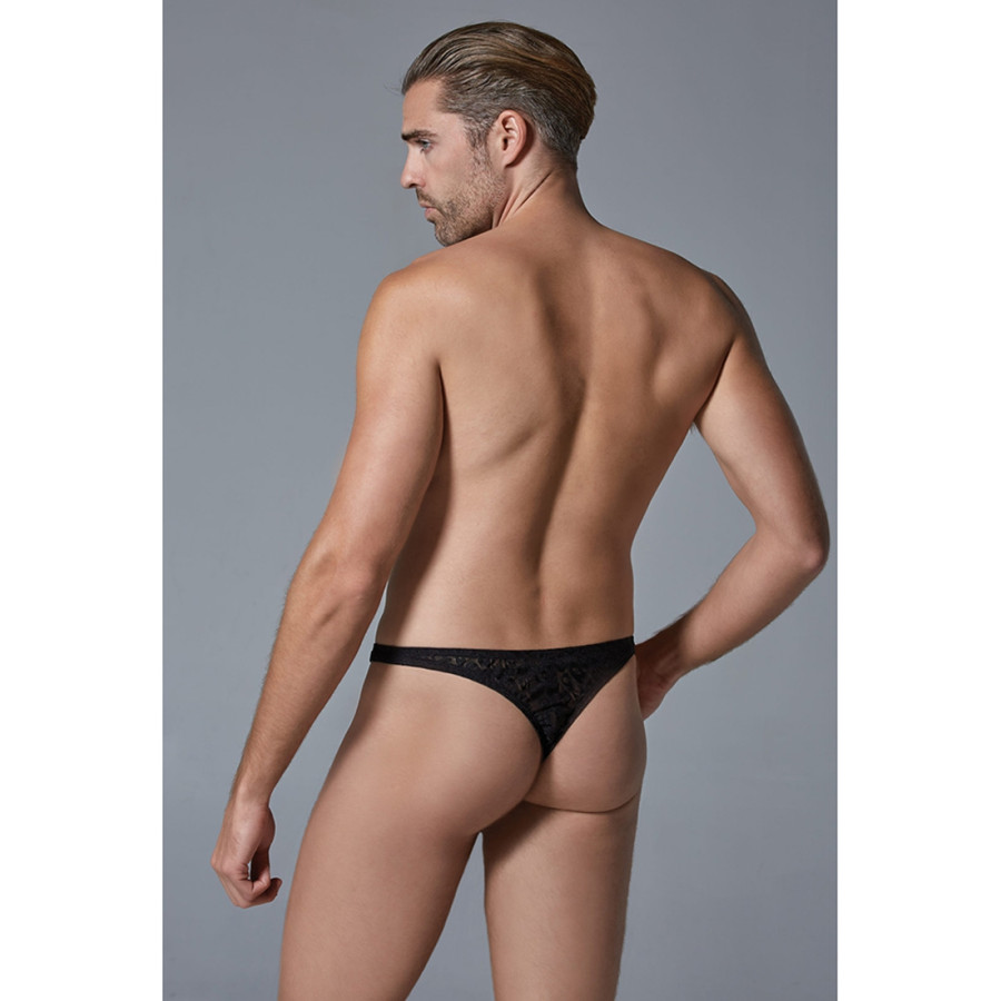 String Dentelle Leopard Allure Noir