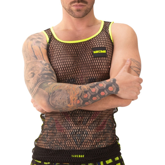 Débardeur Filet Touma Noir-Jaune fluo