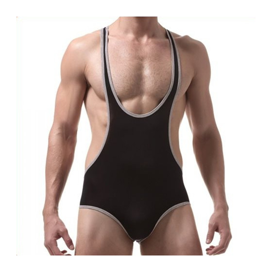 Body Singlet Fin Noir-Blanc