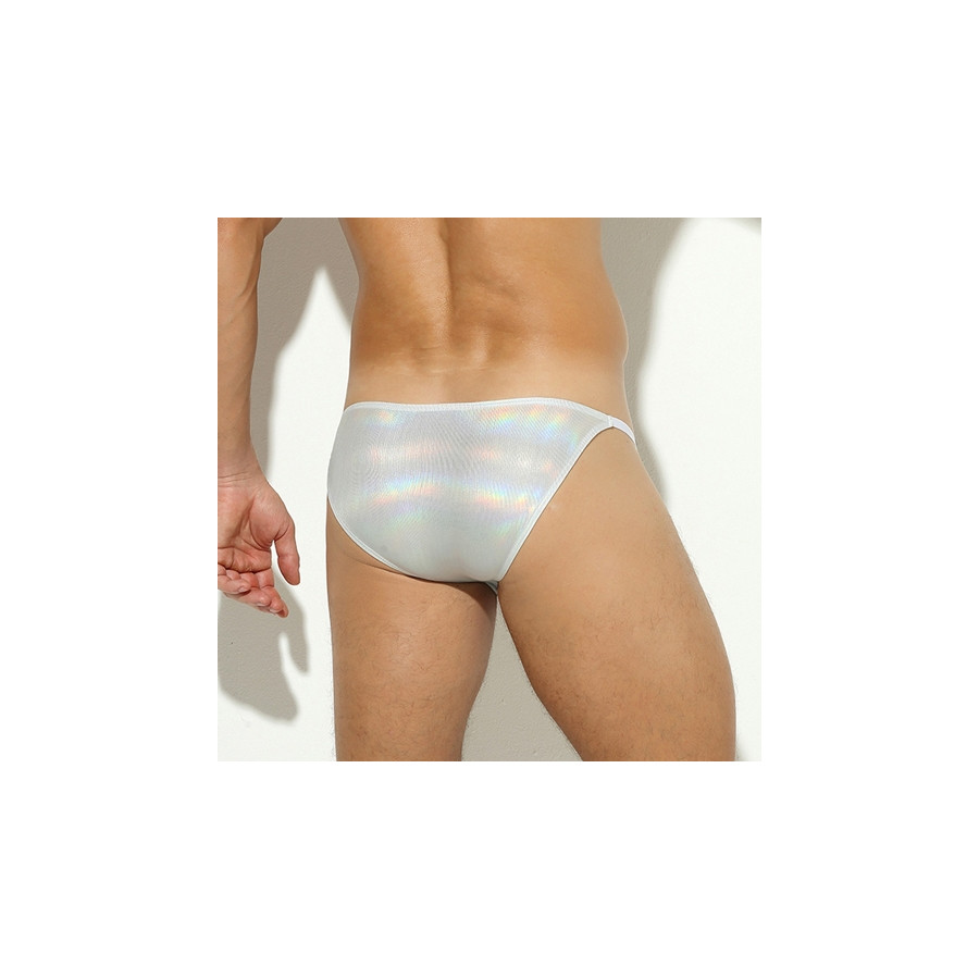 Slip sexy Shiny Line Argenté
