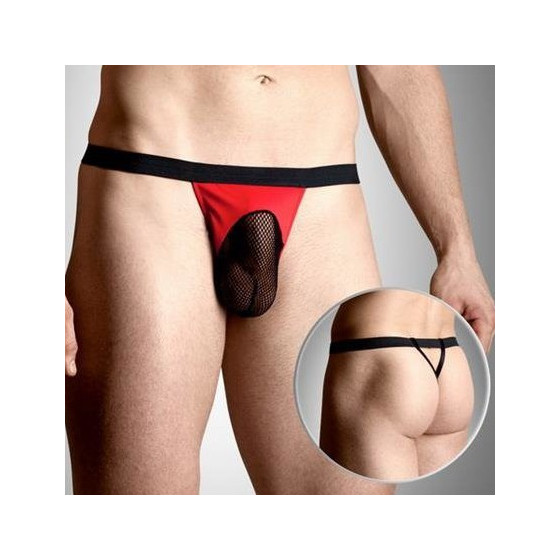 String Homme Mesh Rouge